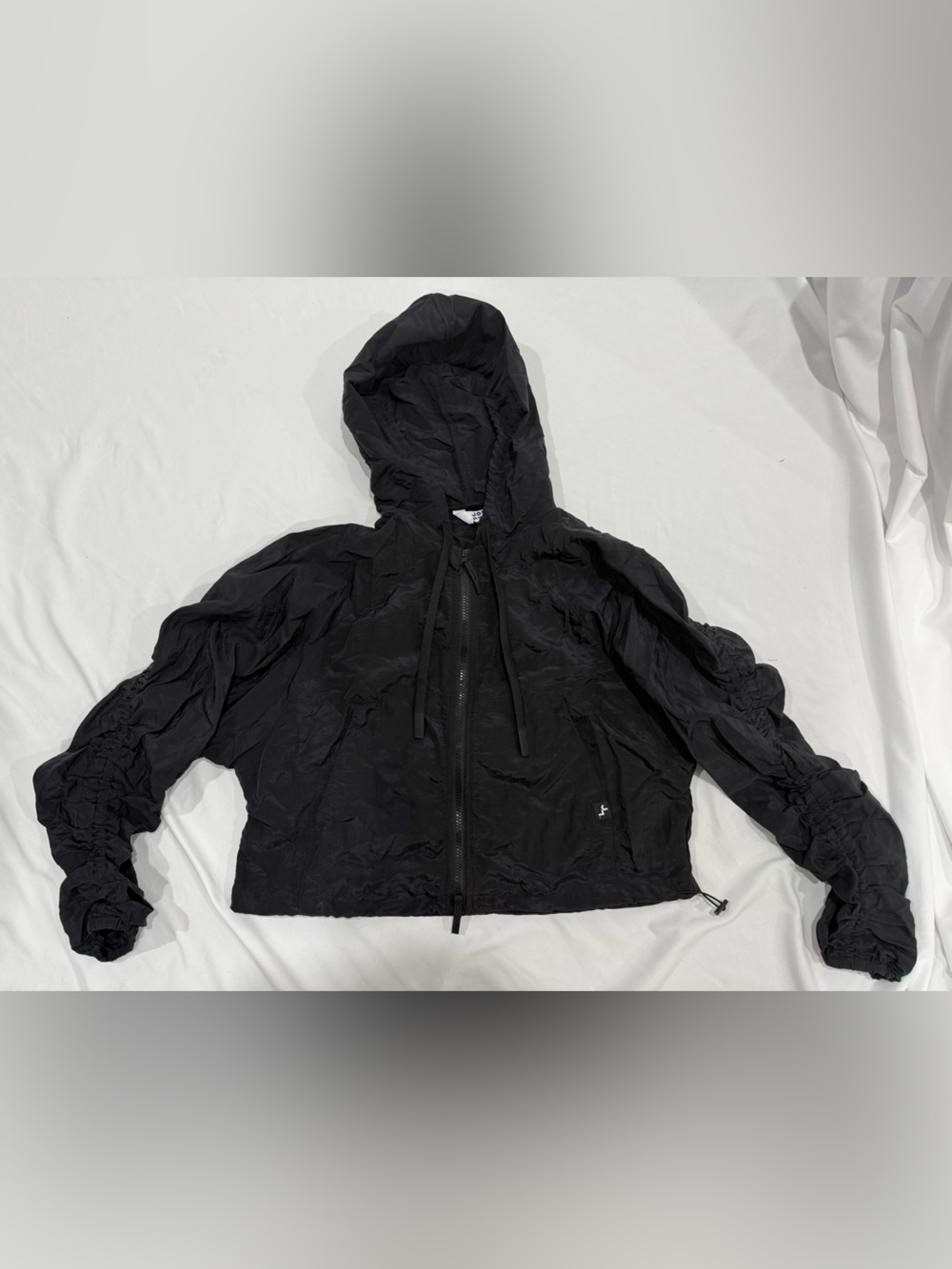 JoyLab Black Hooded Bomber Jacket